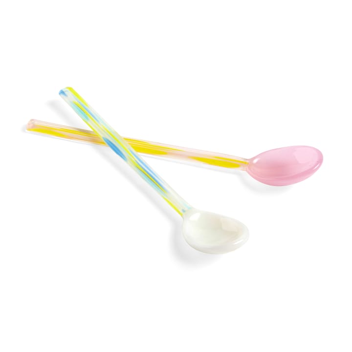 Flat glassked 2-pack - Light pink-white - HAY