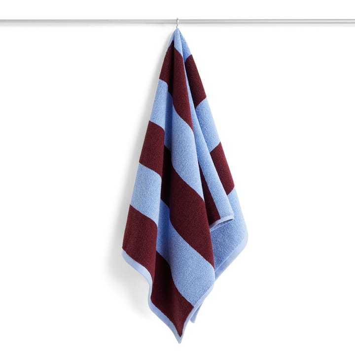 Frotté Stripe handduk 50x100 cm, Bordeaux-Sky blue HAY
