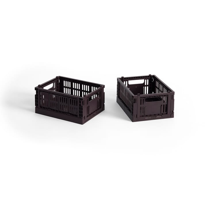 HAY Colour Crate Mini 13x17 cm 2-pack - Bordeaux - HAY
