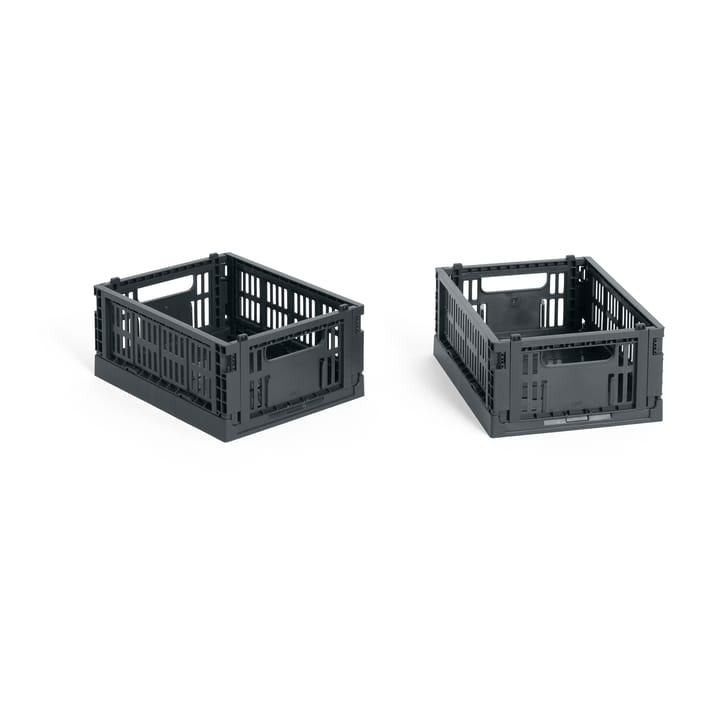 HAY Colour Crate Mini 13x17 cm 2-pack - Charcoal - HAY