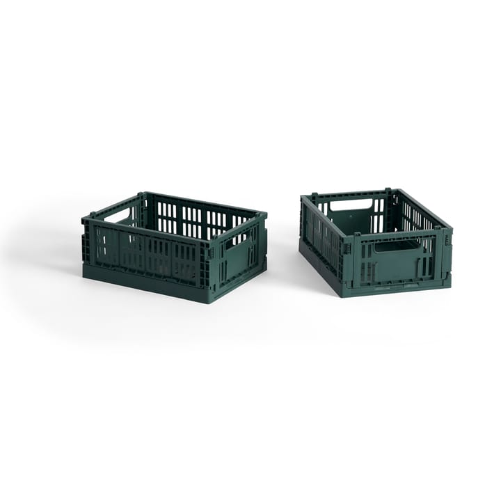 HAY Colour Crate Mini 13x17 cm 2-pack - Dark green - HAY