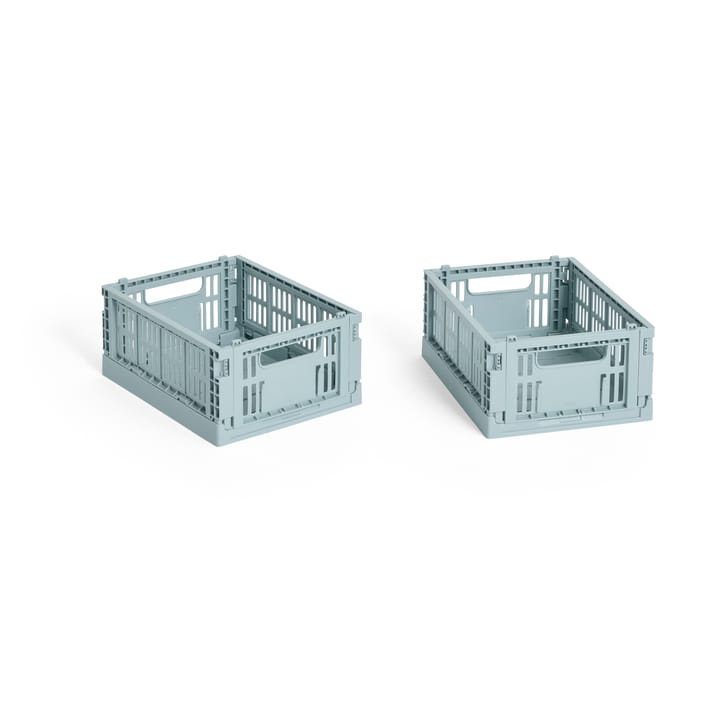 HAY Colour Crate Mini 13x17 cm 2-pack - Dusty blue - HAY
