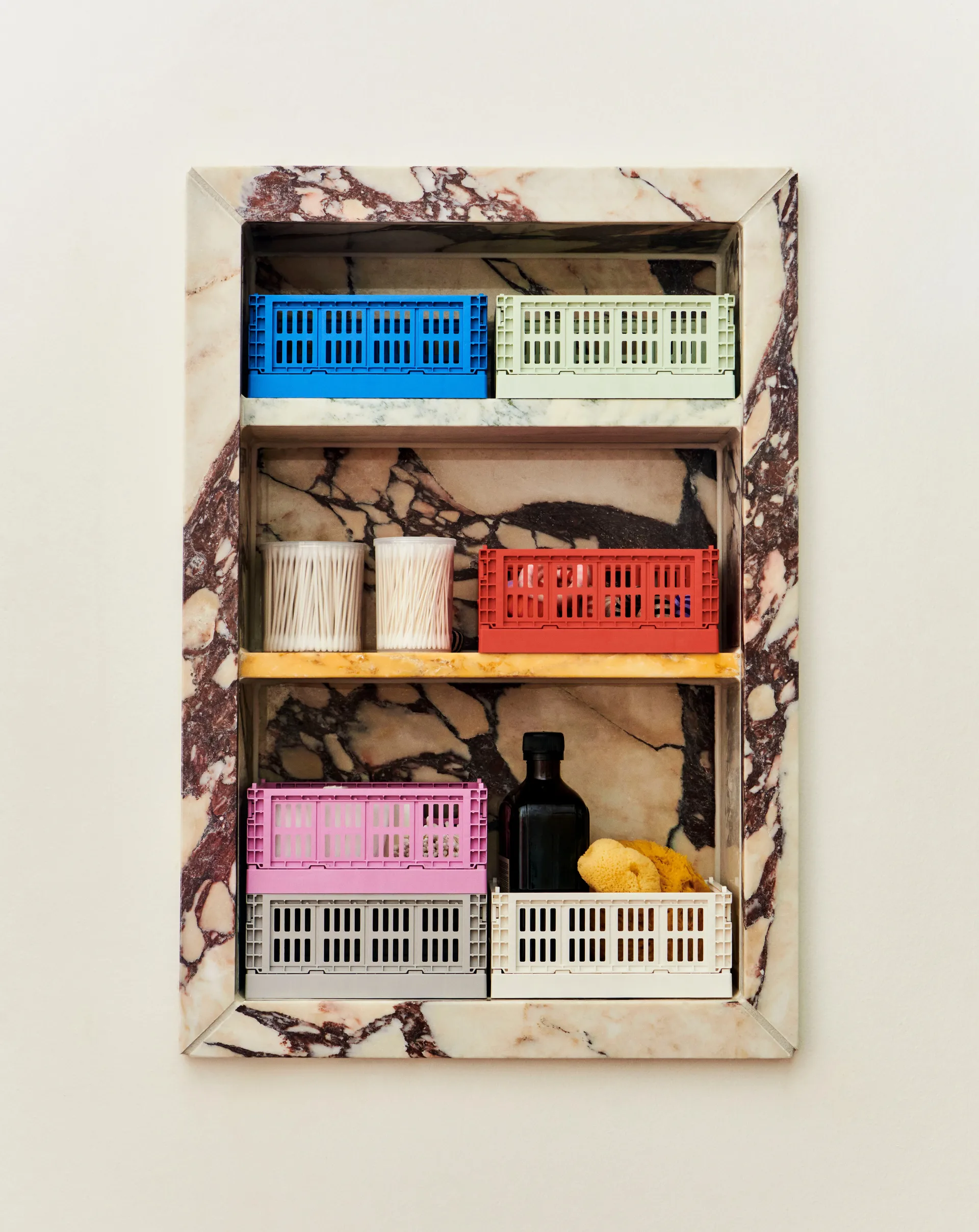 HAY Colour Crate Mini 13x17 cm 2-pack, Dusty rose HAY