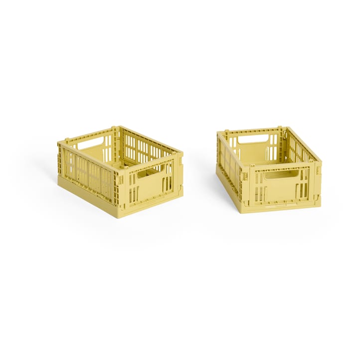 HAY Colour Crate Mini 13x17 cm 2-pack - Dusty yellow - HAY