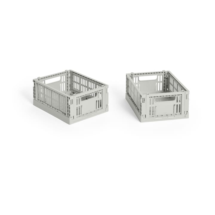 HAY Colour Crate Mini 13x17 cm 2-pack - Grey - HAY