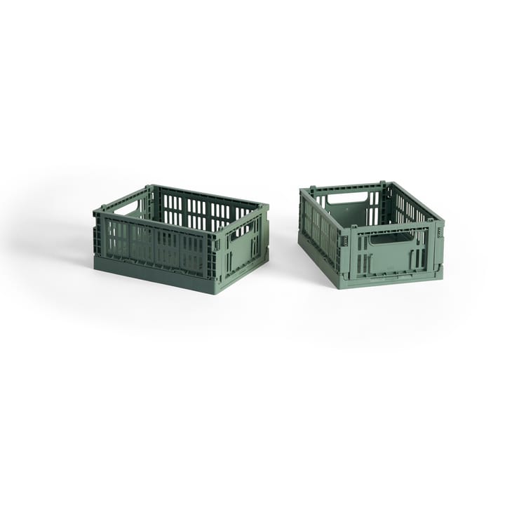 HAY Colour Crate Mini 13x17 cm 2-pack - Sage green - HAY