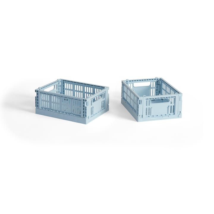 HAY Colour Crate Mini 13x17 cm 2-pack - Soft blue - HAY