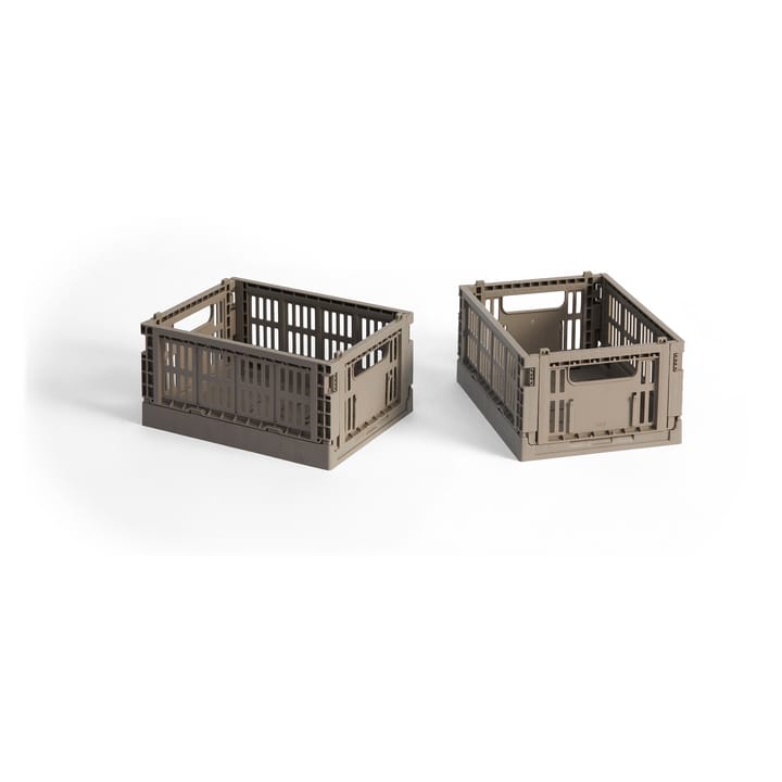 HAY Colour Crate Mini 13x17 cm 2-pack - Warm grey - HAY