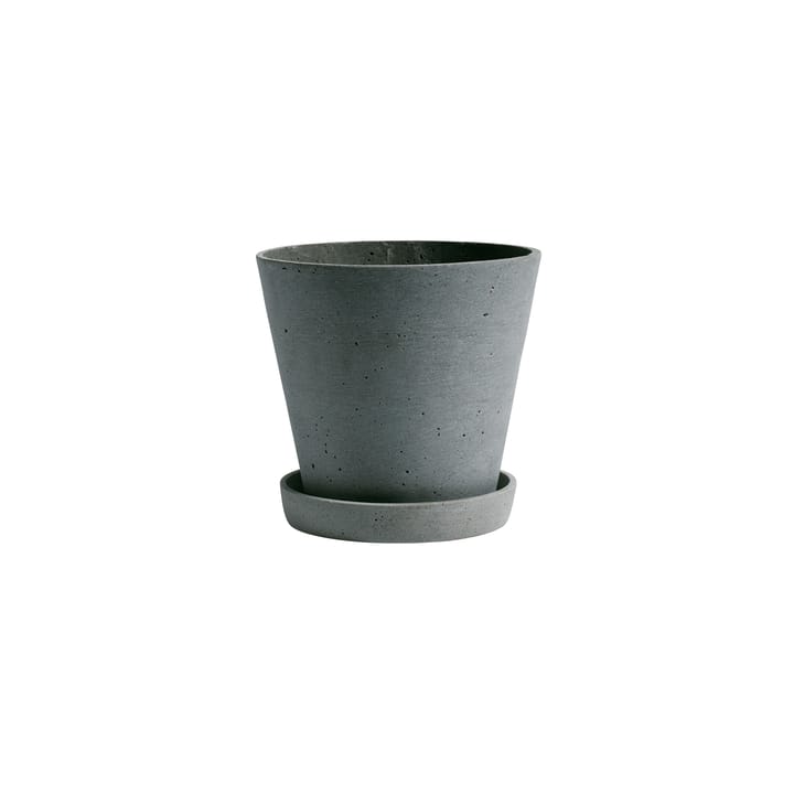 HAY Flowerpot with saucer kruka M Ø14 cm - Grön - HAY