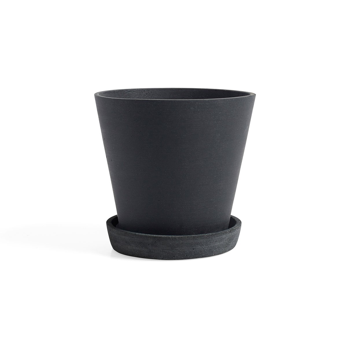 HAY Flowerpot with saucer kruka XL o21.5 cm Svart | Skandinavisk Design | Krukor | Svart