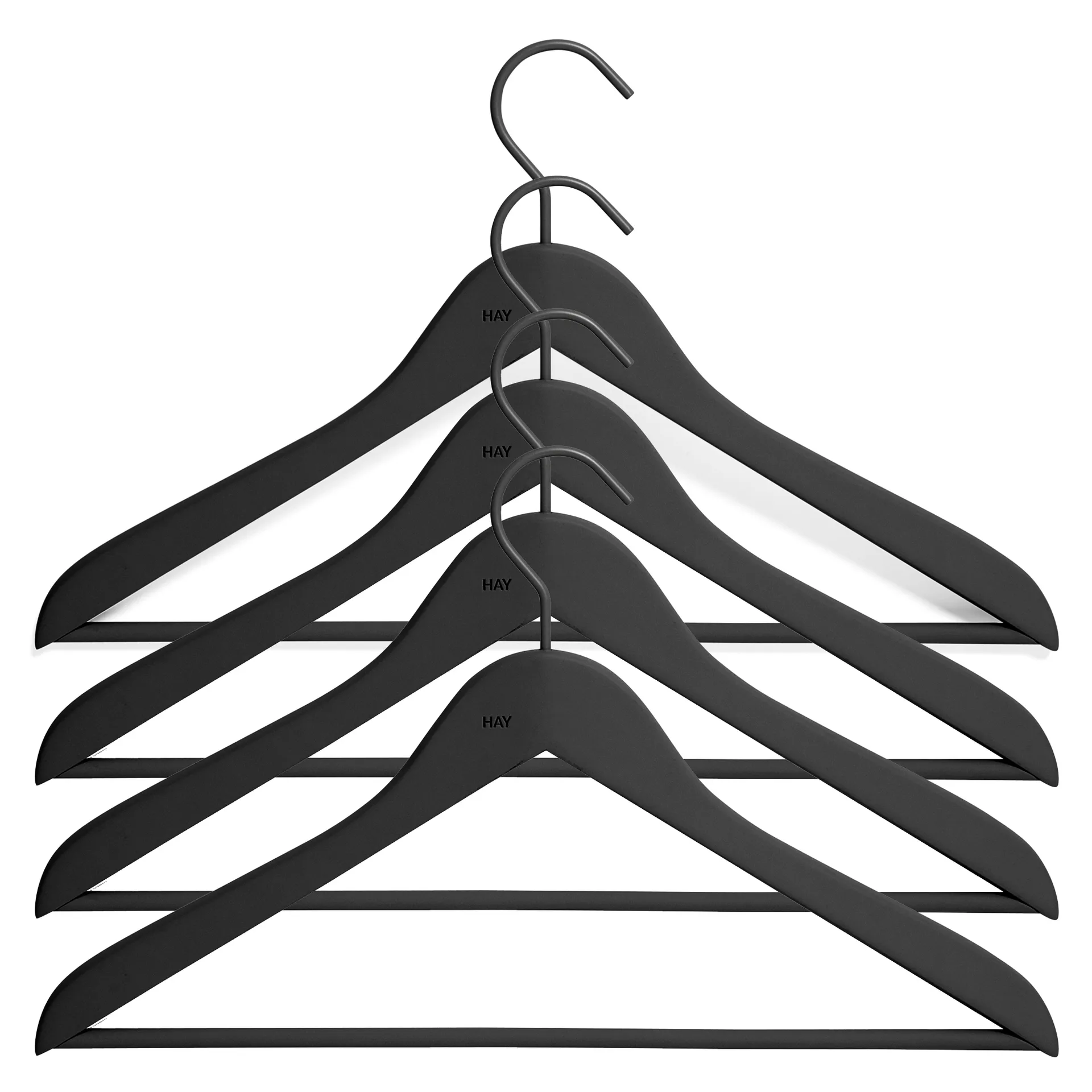 HAY galge med stång slim 4-pack, Svart HAY