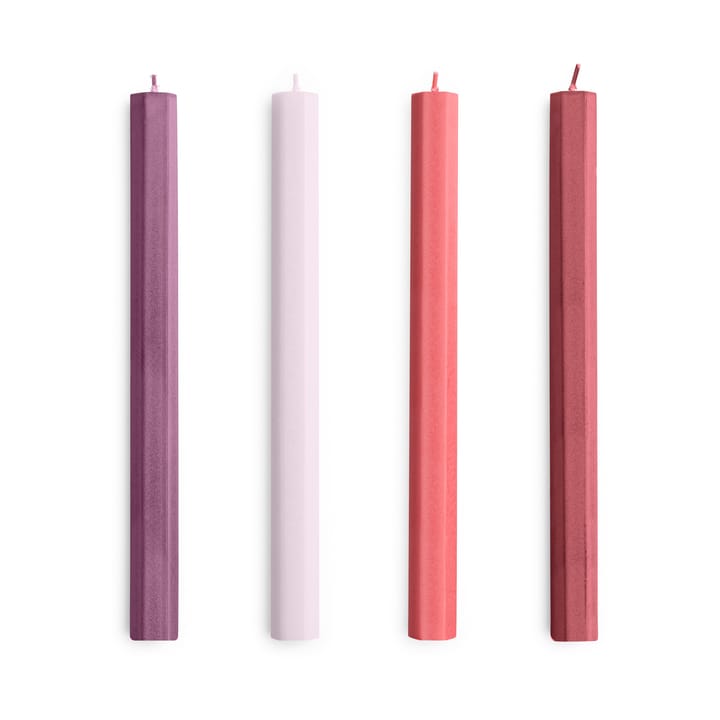 Hexagon Candle ljus mix 4-pack - Reds-bordeaux - HAY