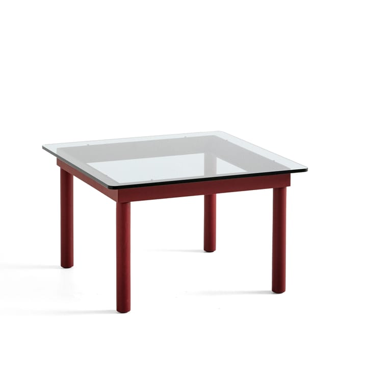 Kofi soffbord - barn red water-based lacqered oak, glastopp, klart, b60 cm - HAY