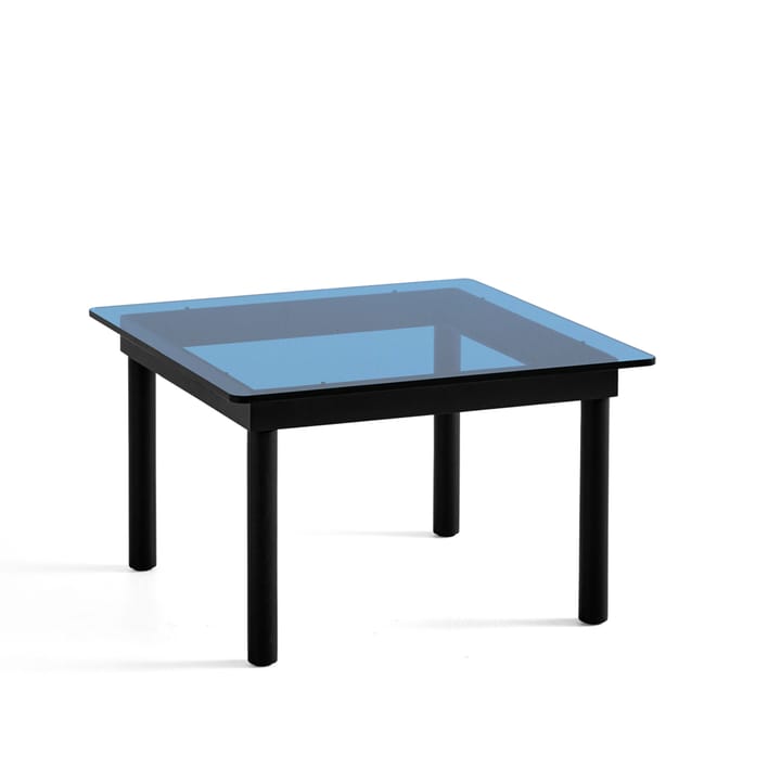 Kofi soffbord - Black oak-glastopp-blåtonat-b60 cm - HAY
