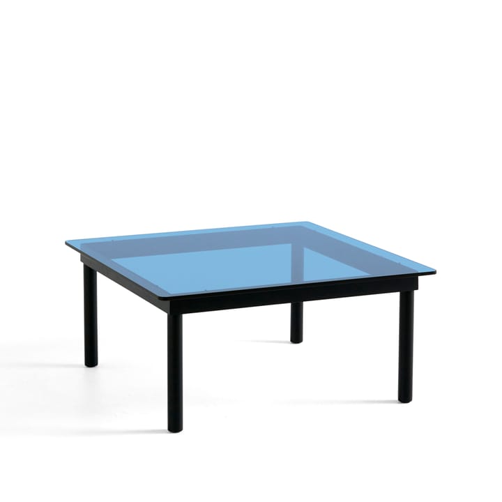 Kofi soffbord - Black oak-glastopp-blåtonat-b80 cm - HAY