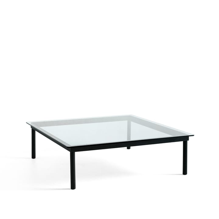 Kofi soffbord - black water-based lacquered oak, glastopp, klart, b120 cm - HAY
