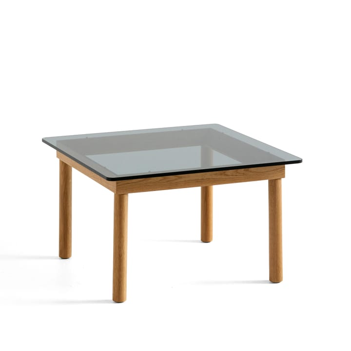 Kofi soffbord, Oak-glastopp-gråtonat-b60 cm HAY