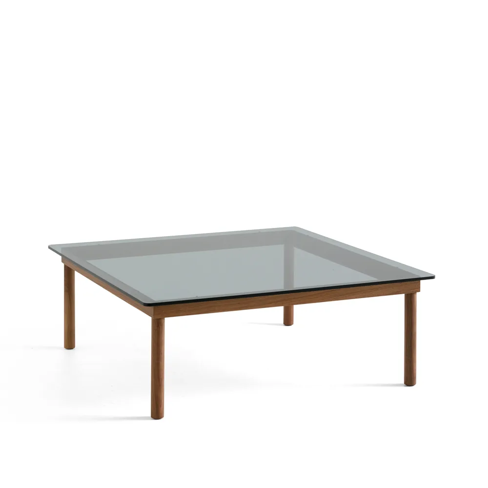Kofi soffbord, Walnut-glastopp-gråtonat-b100 cm HAY