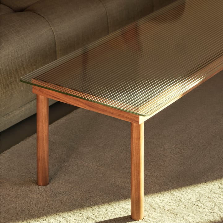 Kofi soffbord - walnut-glastopp-klart-b60 cm - HAY