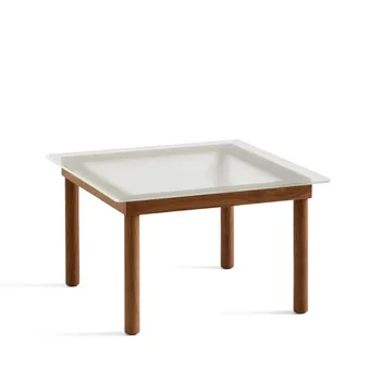 Kofi soffbord - Walnut-ribbed glass, 60 cm - HAY