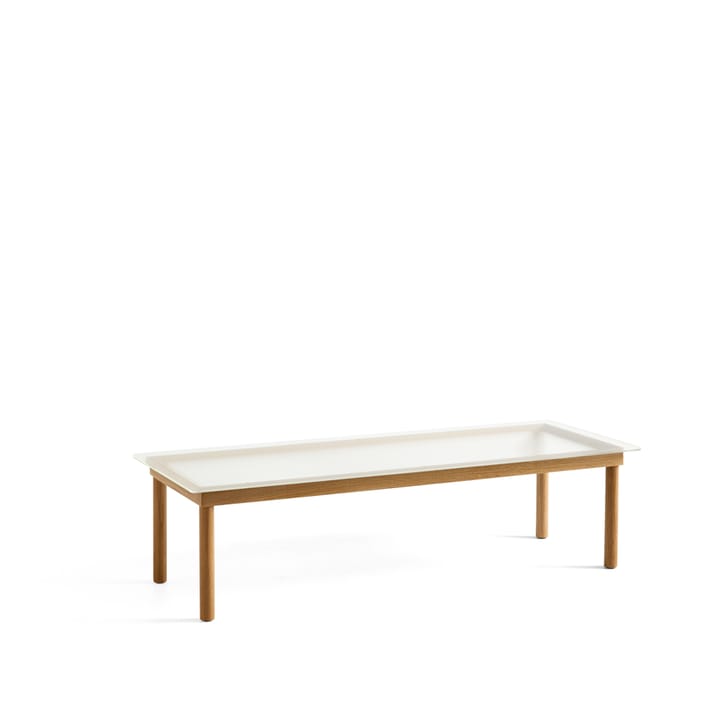 Kofi soffbord - water-based lacquered oak, glastopp, ribbat, b50 cm - HAY