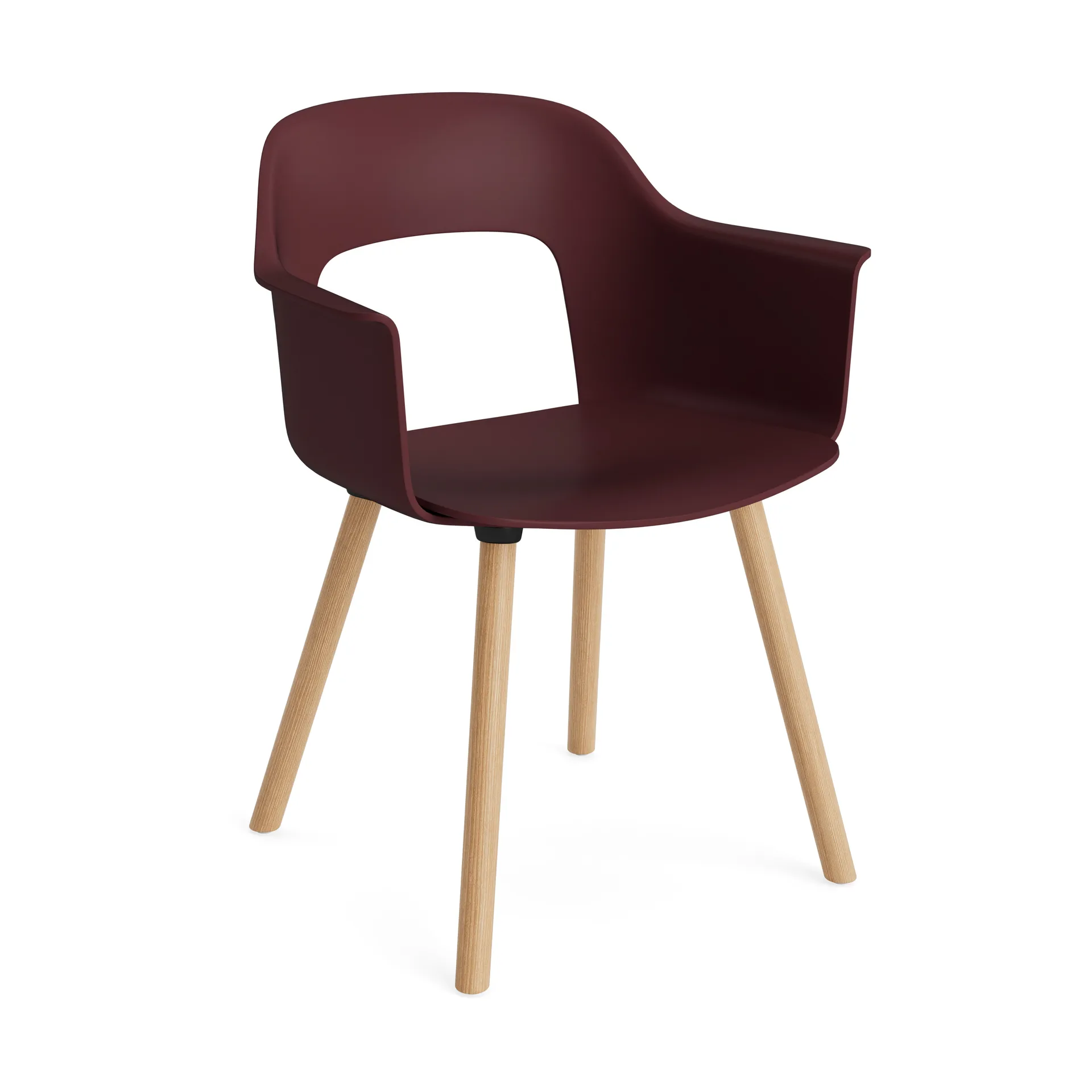 Layout Armchair 221 karmstol, Bordeaux-lackerad ek HAY