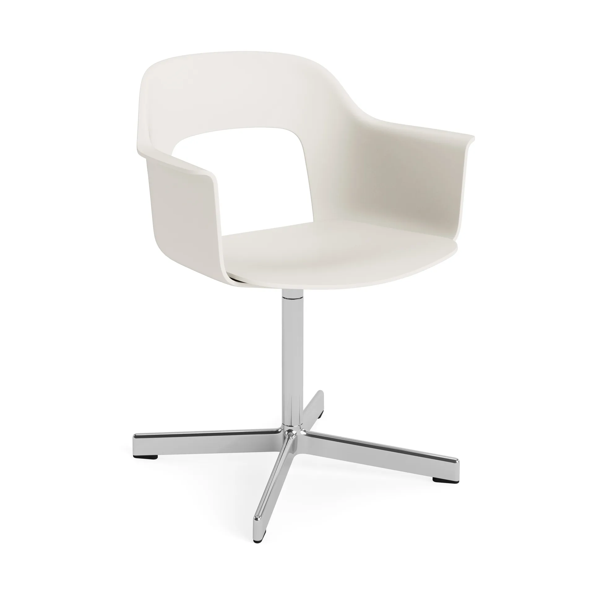 Layout Armchair 231 kontorsstol, Cream white-polerad aluminium 4 star swivel base HAY