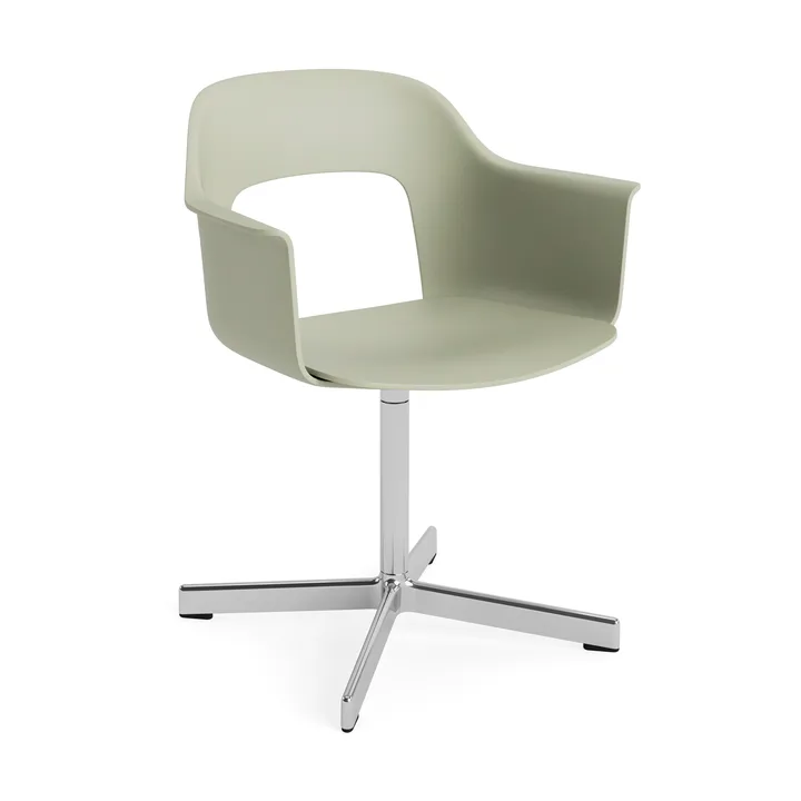 Layout Armchair 231 kontorsstol - Pastel green-polerad aluminium 4 star swivel base - HAY