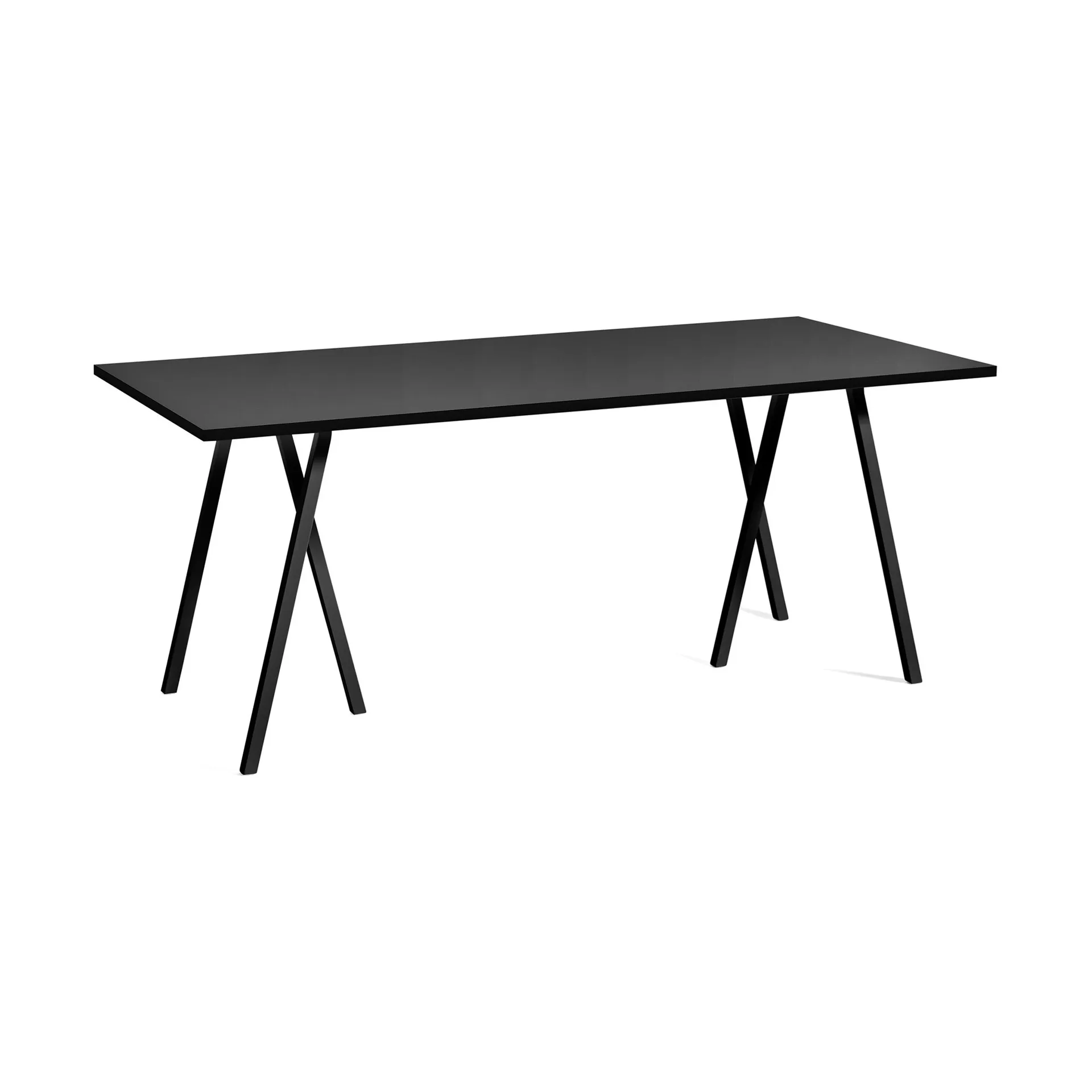 Loop Stand incl. support matbord 87,5x180 cm, Black-black linoleum-lacq. ash HAY