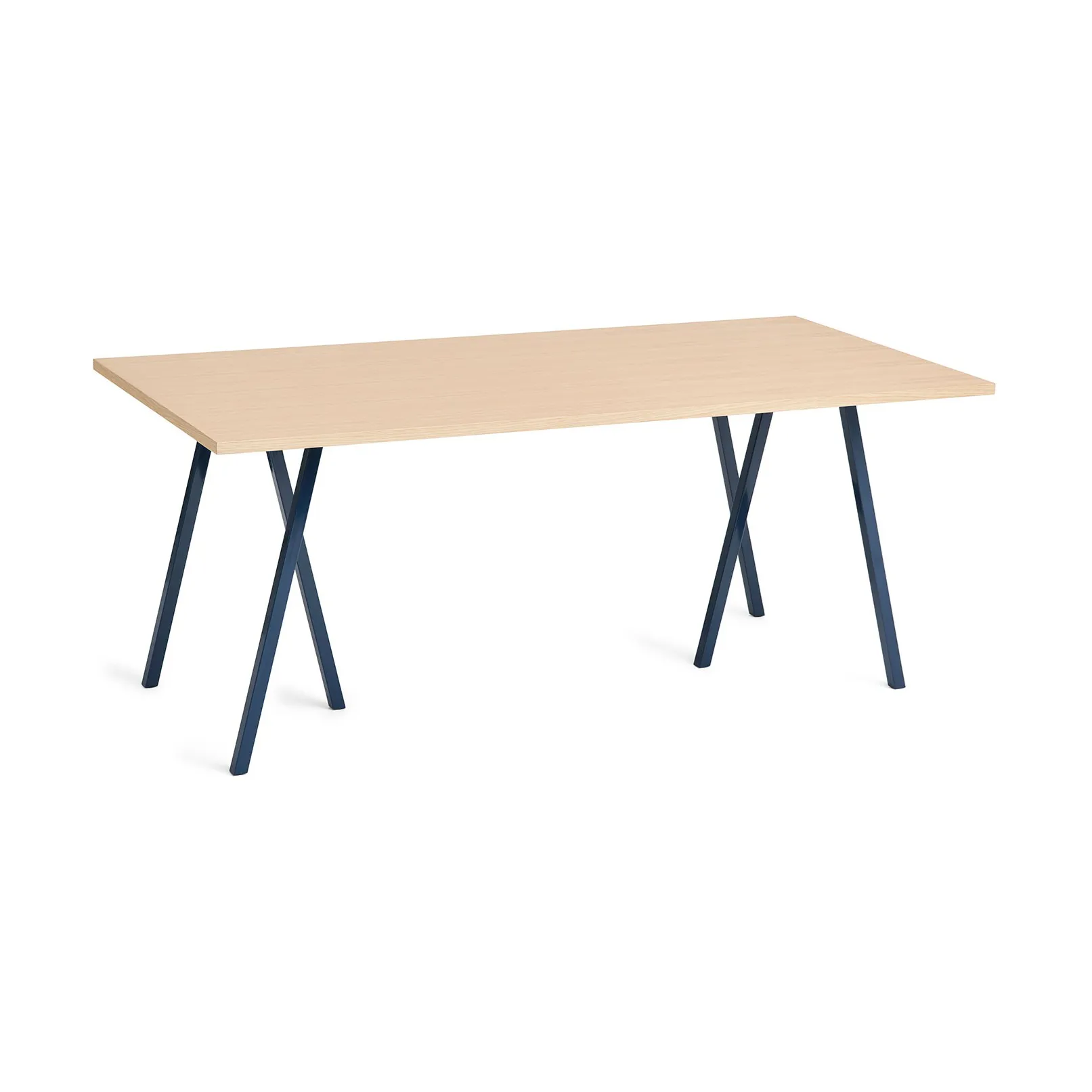 Loop Stand incl. support matbord 87,5x180 cm, Deep blue-clear lacq. oak HAY