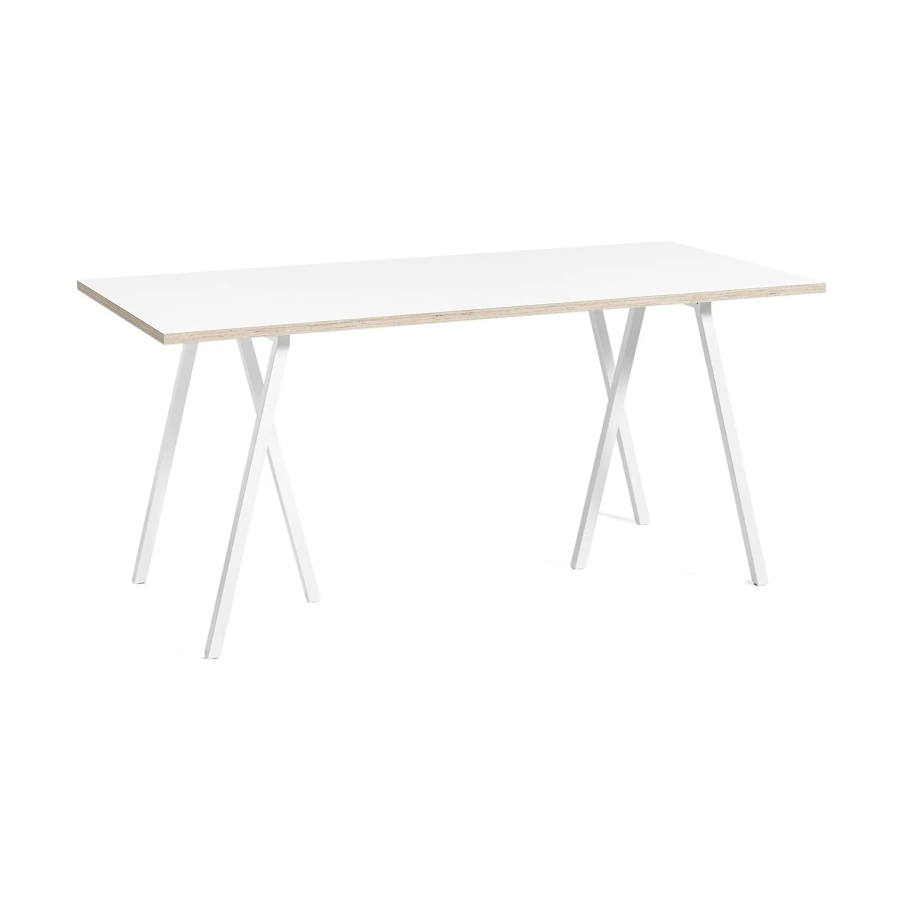 Loop Stand incl. support matbord 87,5x180 cm, White-white laminate-plywood HAY