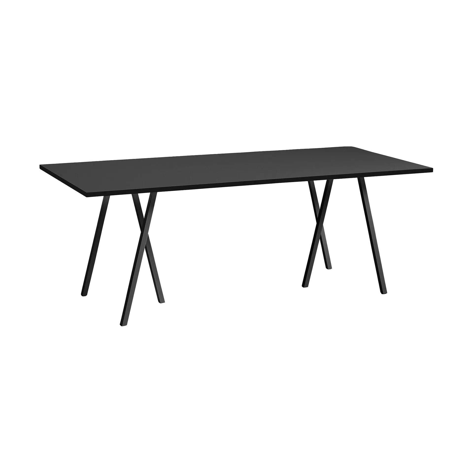 Loop Stand incl. support matbord 92,5x200 cm, Black-black linoleum-black ash HAY