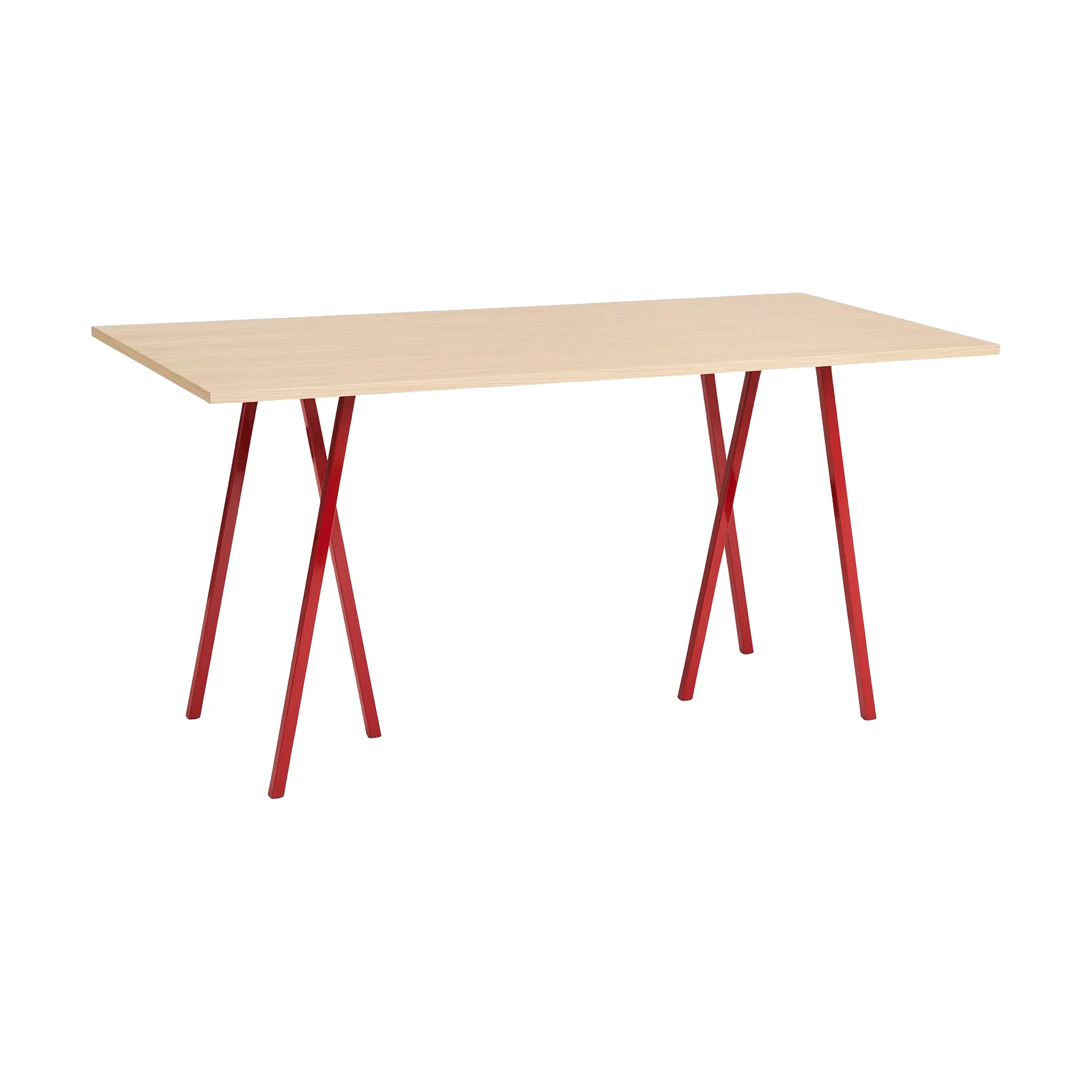 Loop Stand incl. support matbord 92,5x200 cm, Maroon red-clear lacq. oak HAY