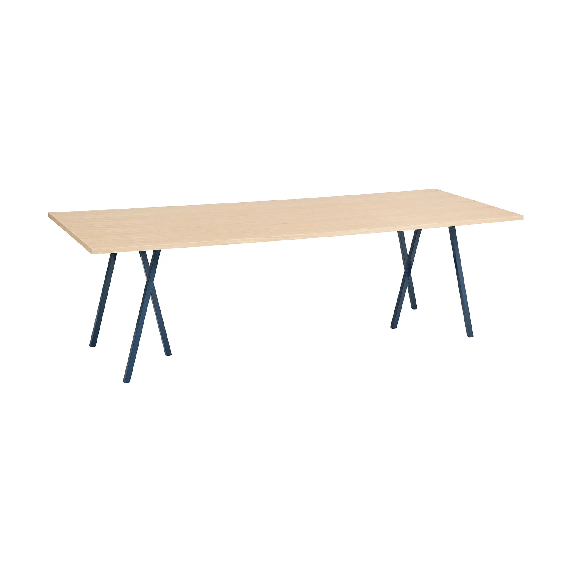 Loop Stand incl. support matbord 92,5x250 cm, Deep blue-clear lacq. oak HAY