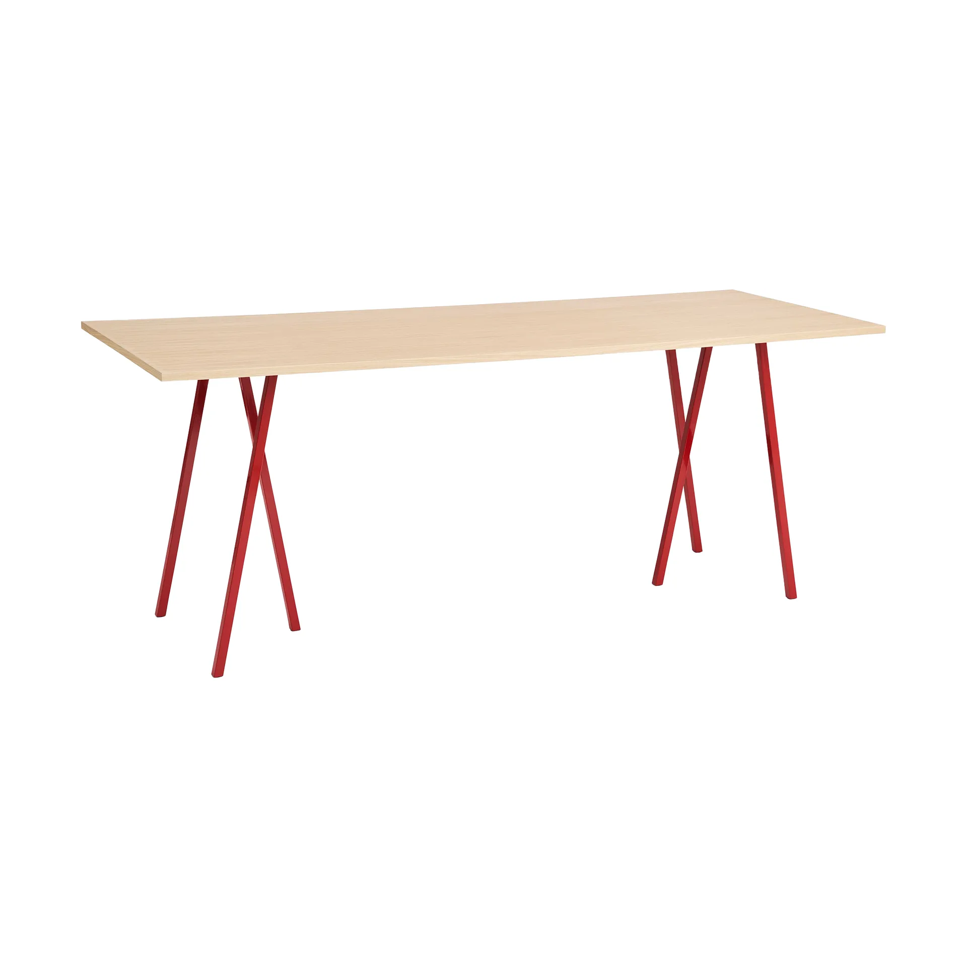 Loop Stand incl. support matbord 92,5x250 cm, Maroon red-clear lacq. oak HAY