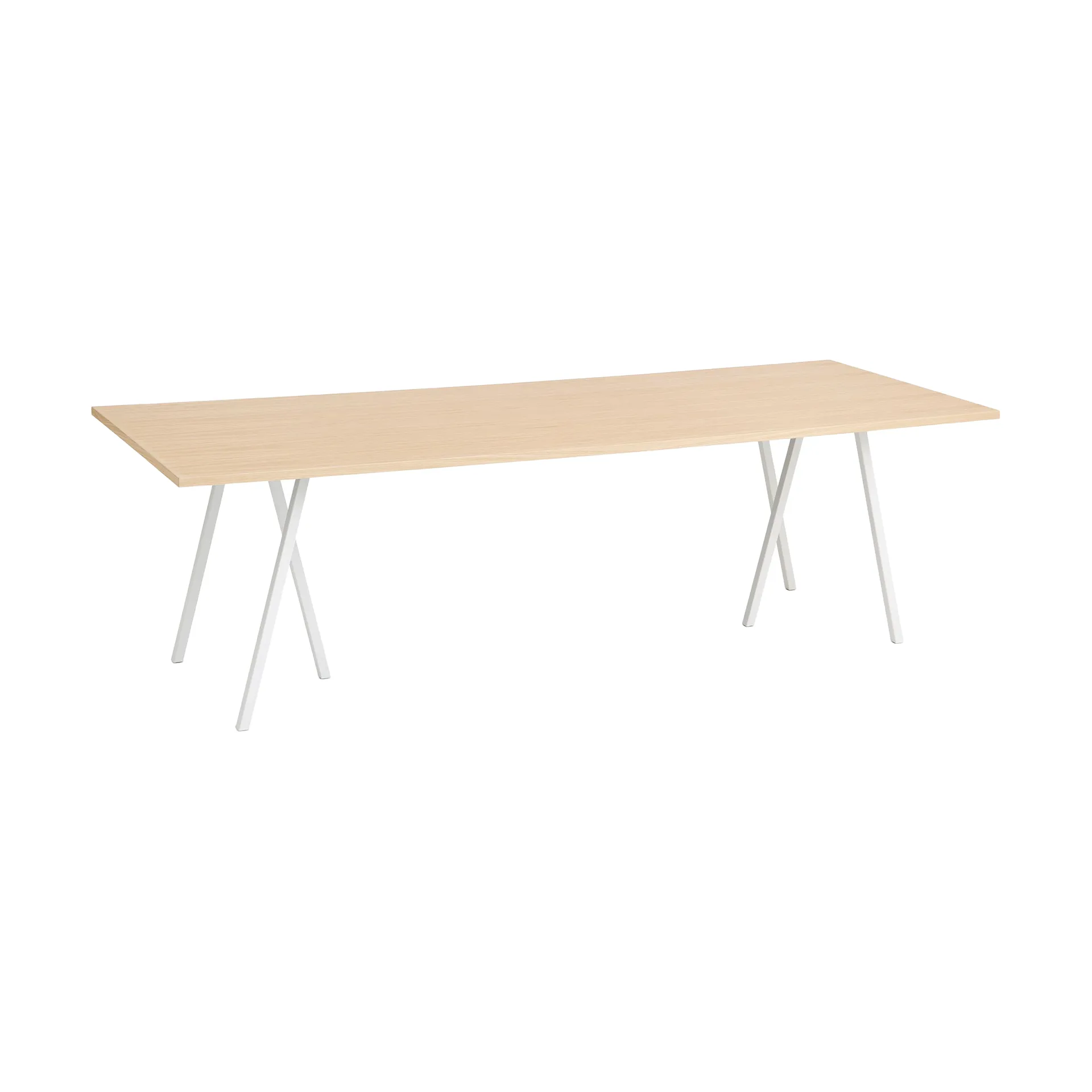 Loop Stand incl. support matbord 92,5x250 cm, White-clear lacq. oak HAY