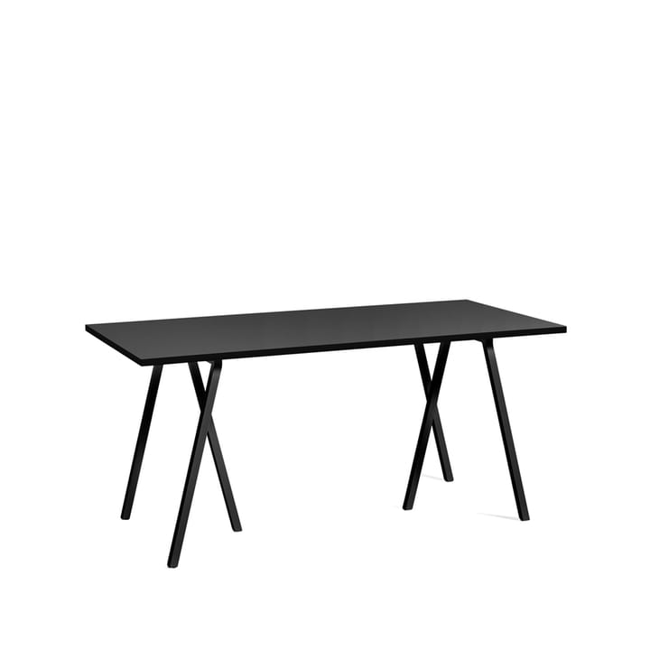 Loop Stand matbord - black linoleum, 160cm, svart stålstativ - HAY