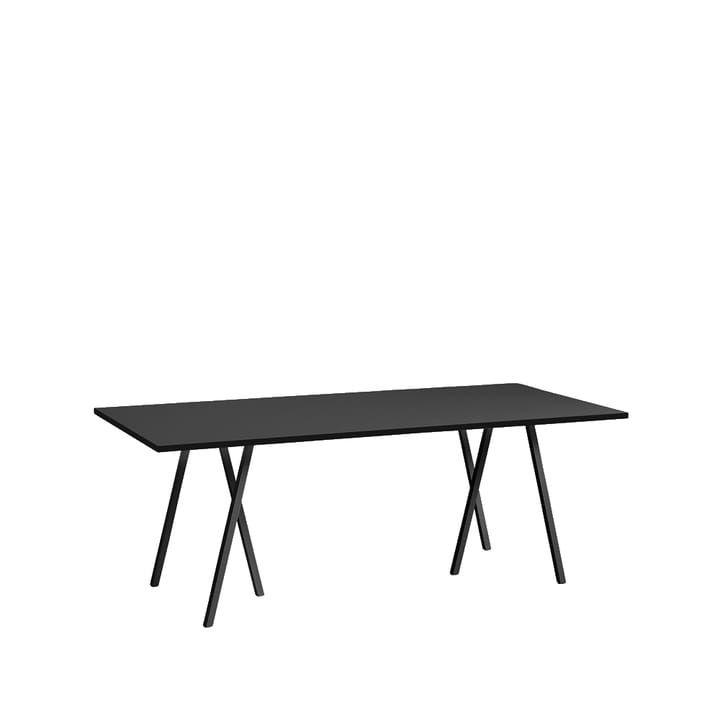 Loop Stand matbord - black linoleum, 200cm, svart stålstativ - HAY