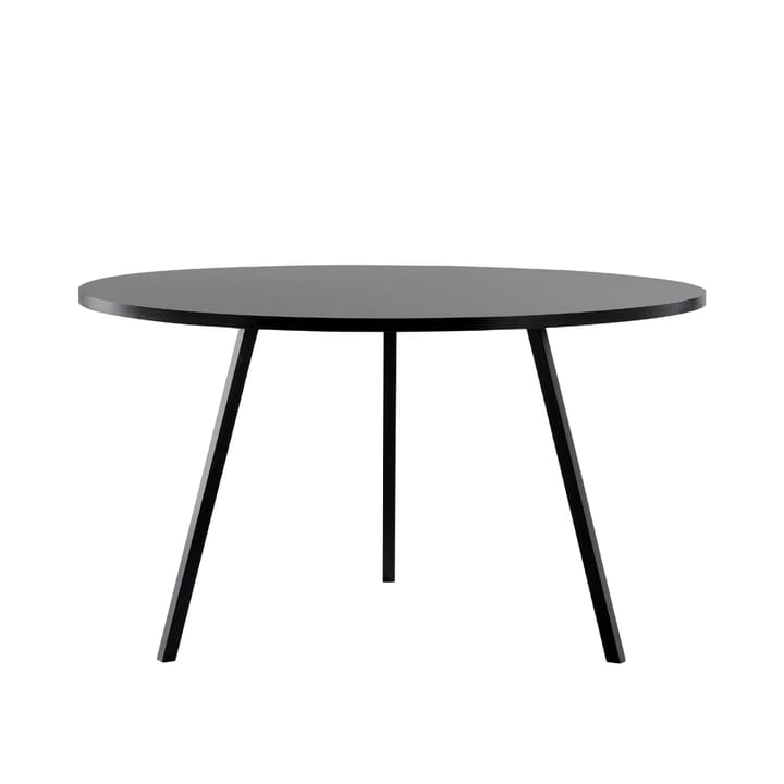 Loop Stand matbord runt - Black linoleum-ø120 cm-svart stålstativ - HAY