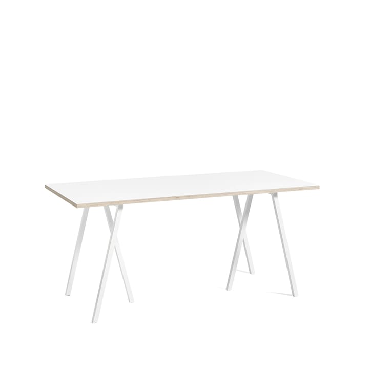 Loop Stand matbord - white laminate, 160cm, vitt stålstativ - HAY