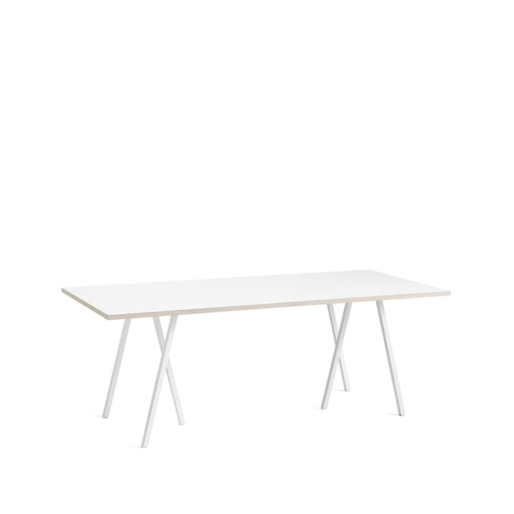 Loop Stand matbord - white laminate, 200cm, vitt stålstativ - HAY