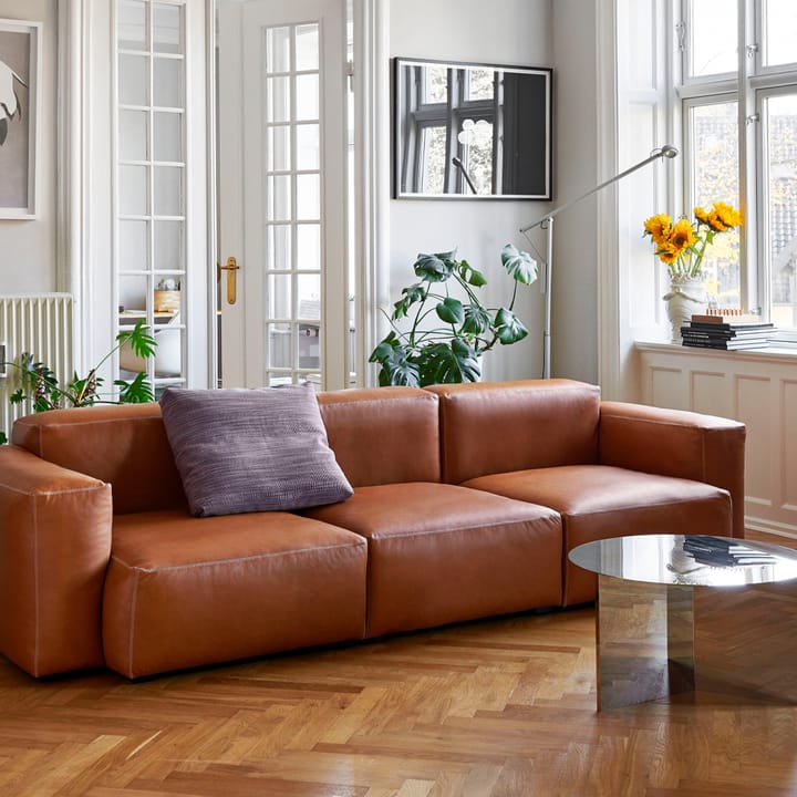 Mags Soft low 3-sits soffa - Sense cognac-ljusgrå söm - HAY