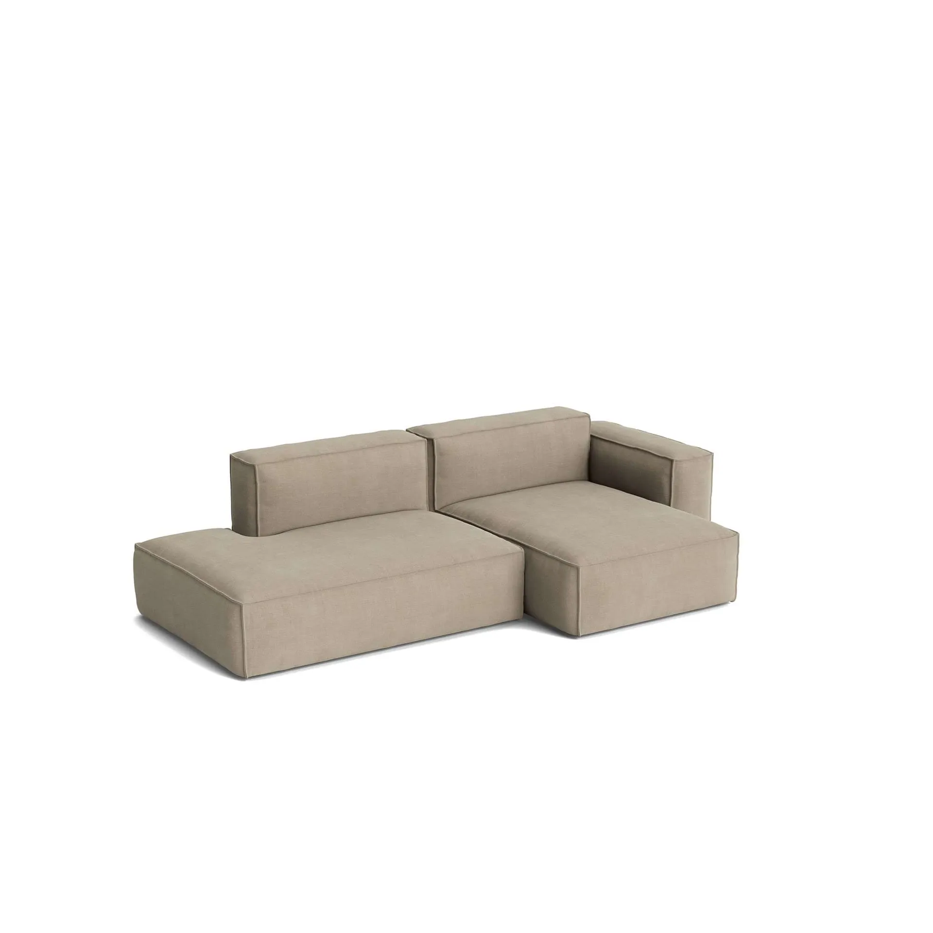 Mags Soft Low Armrest soffa 2,5-sits kombination 3, Linara beige, högerställd, avtagbar klädsel HAY