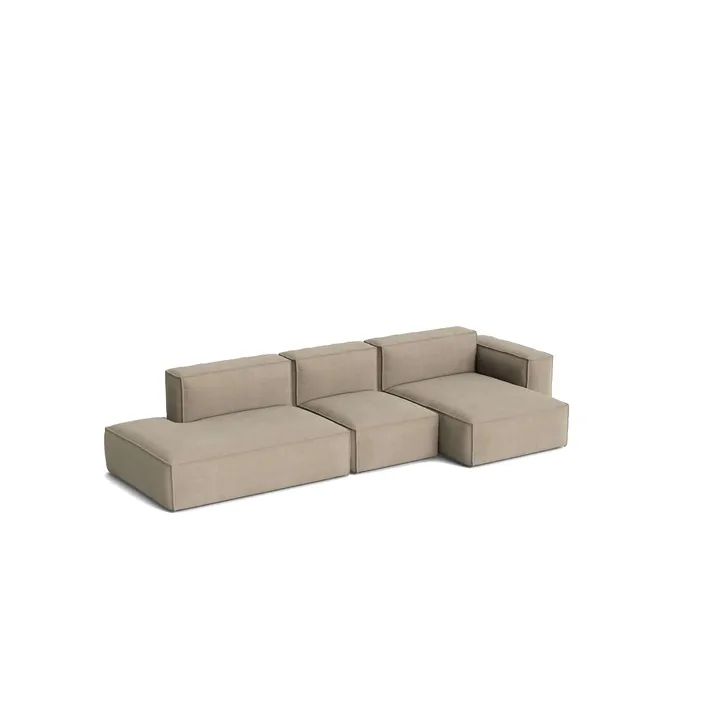 Mags Soft Low Armrest soffa 2,5-sits kombination 3 - Linara beige, högerställd, avtagbar klädsel - HAY