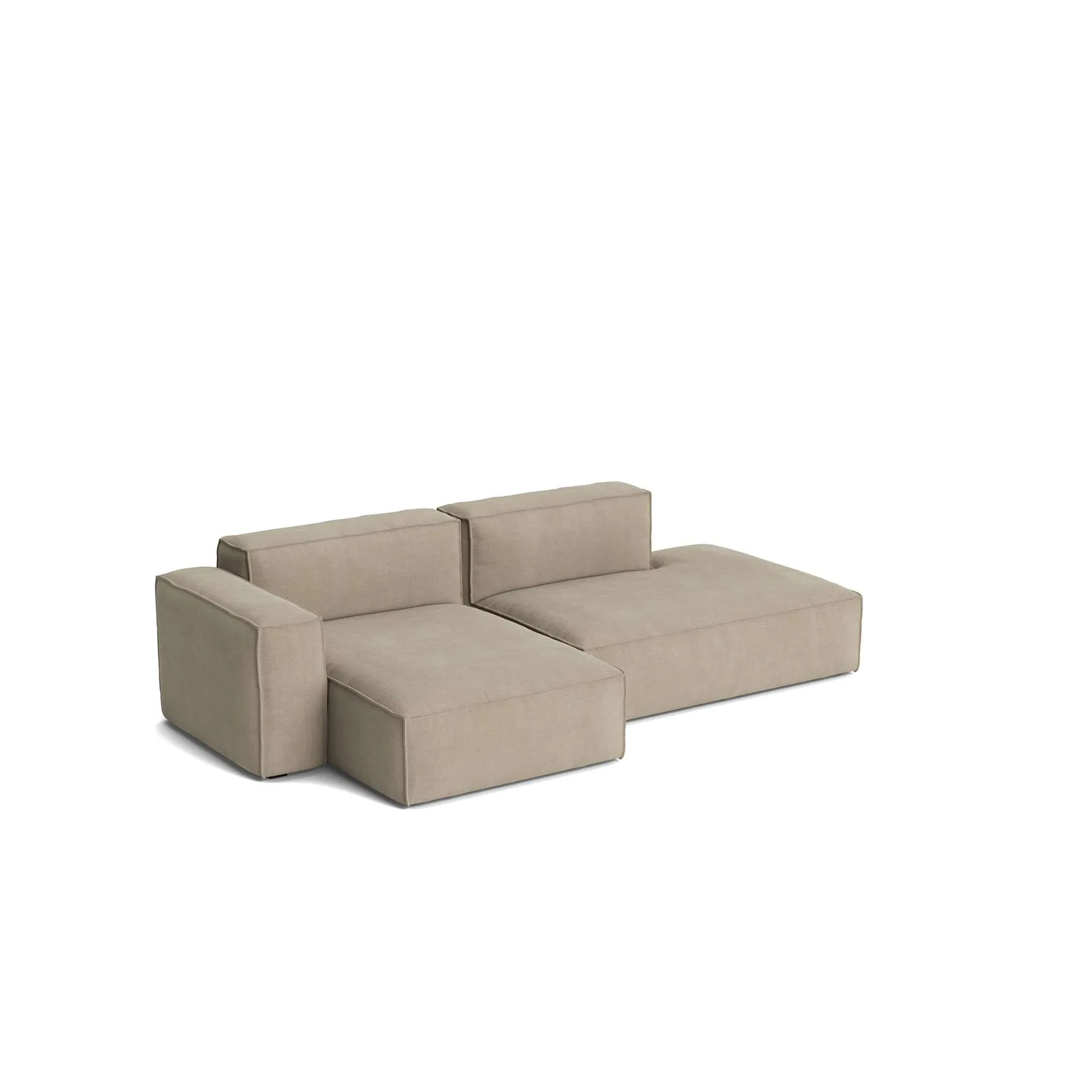 Mags Soft Low Armrest soffa 2,5-sits kombination 3, Linara beige, vänsterställd, avtagbar klädsel HAY