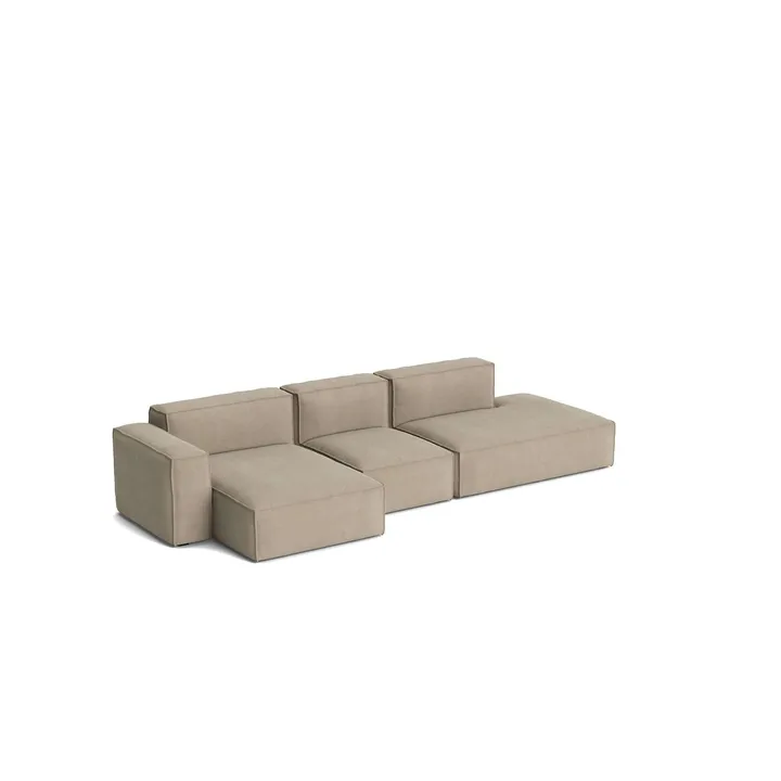 Mags Soft Low Armrest soffa 2,5-sits kombination 3 - Linara beige, vänsterställd, avtagbar klädsel - HAY