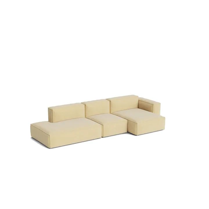 Mags Soft Low Armrest soffa 2,5-sits kombination 3 - Tartaglia Ocre white, högerställd, avtagbar klädsel - HAY