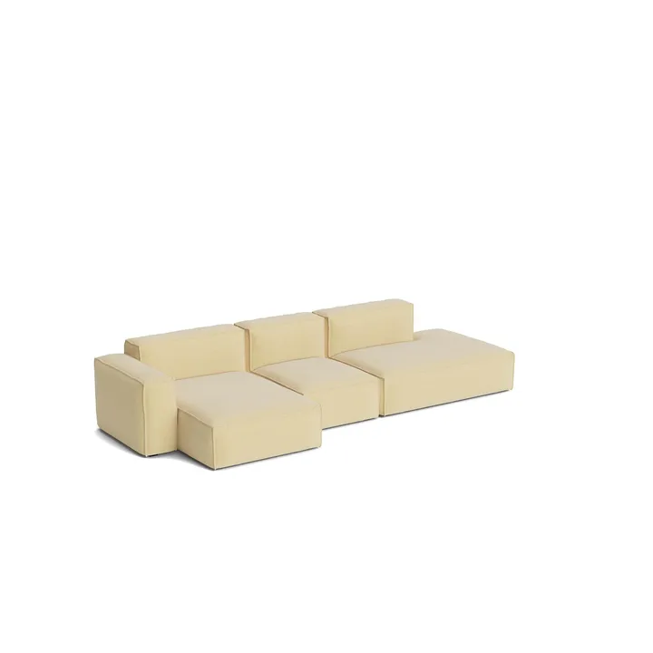 Mags Soft Low Armrest soffa 2,5-sits kombination 3 - Tartaglia Ocre white, vänsterställd, avtagbar klädsel - HAY