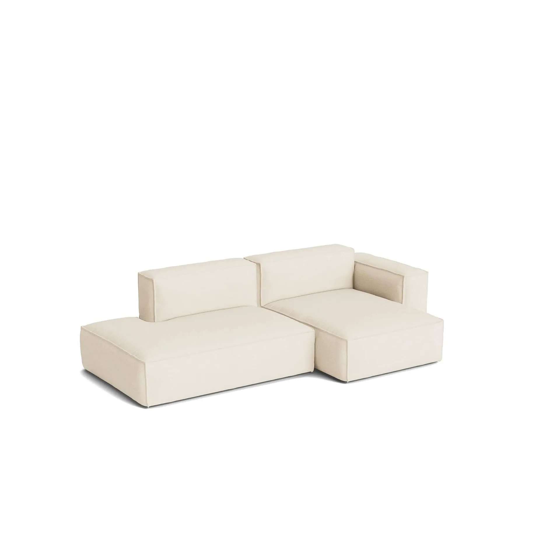 Mags Soft Low Armrest soffa 2,5-sits kombination 3, Turf cream, högerställd, avtagbar klädsel HAY