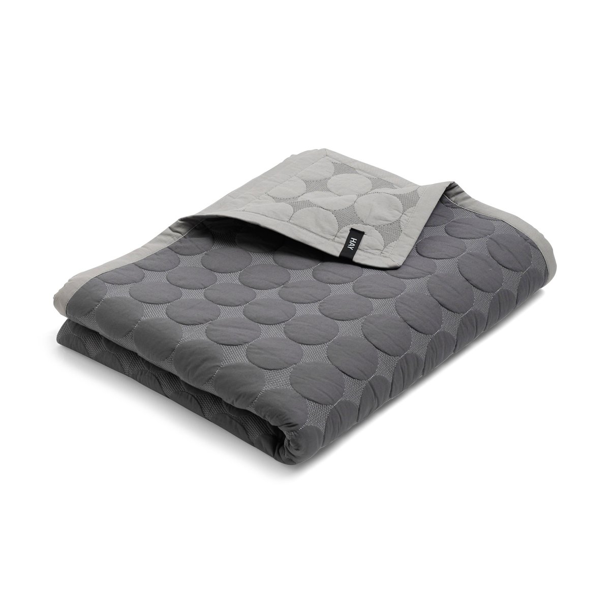 HAY Mega Dot överkast organic 195x245 cm Dark grey | Skandinavisk Design | Överkast | Grå